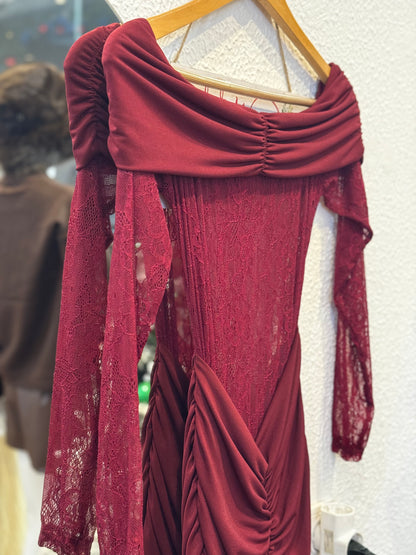 Vestido comprido c/renda