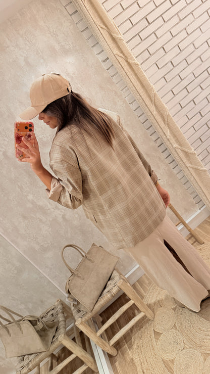 Blazer Oversize Xadrez- Mochy