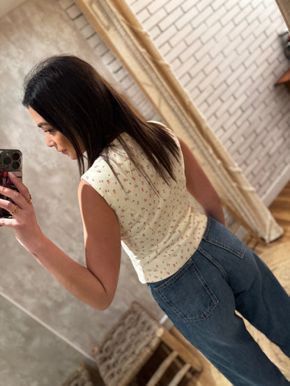 Chaleco con estampado floral