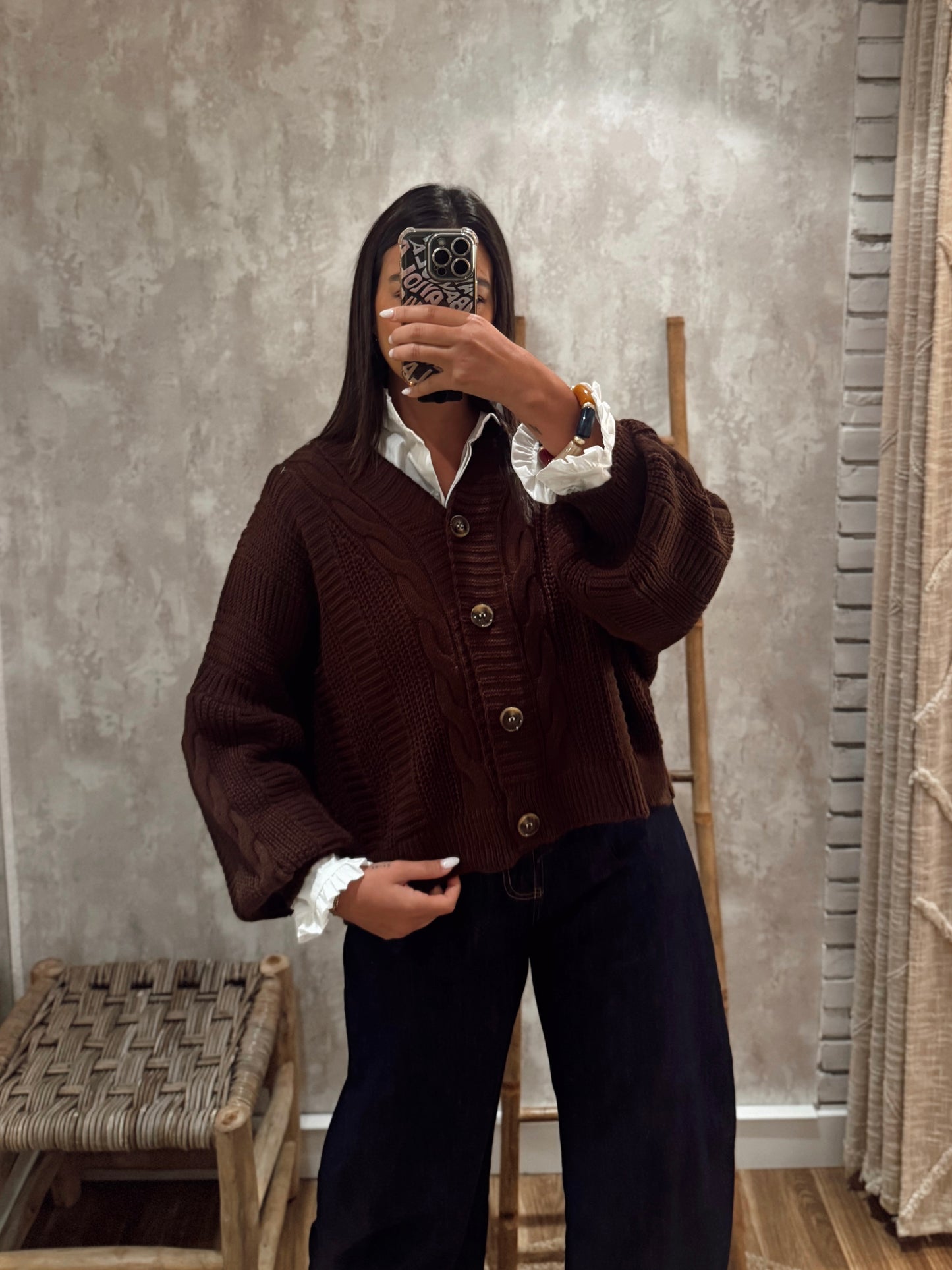 Casaco em malha oversized