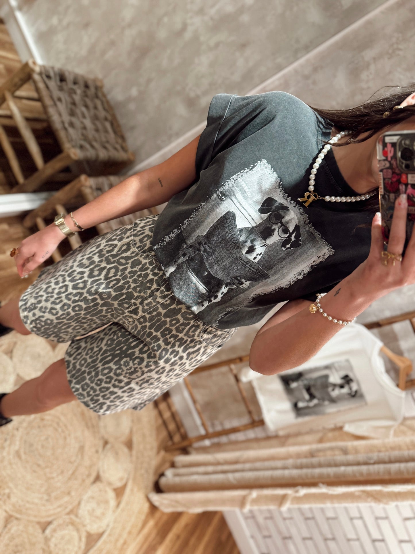 T-shirt c/estampagem frontal