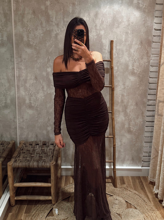 Vestido comprido c/renda