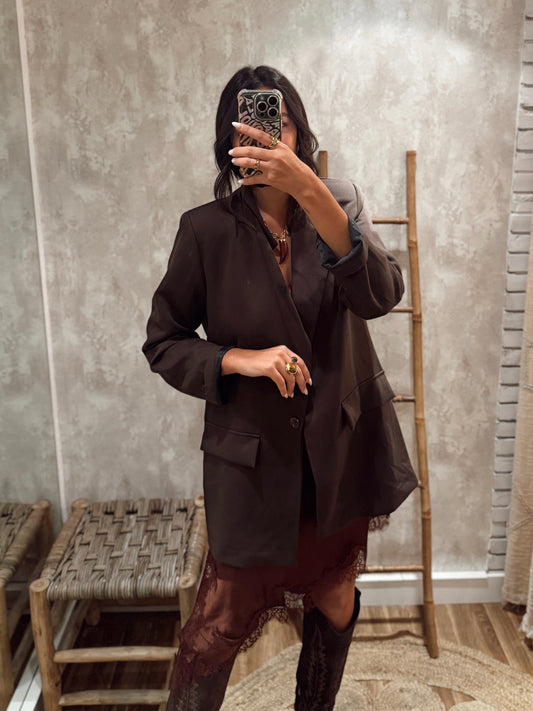 Blazer clássico em modelo oversized