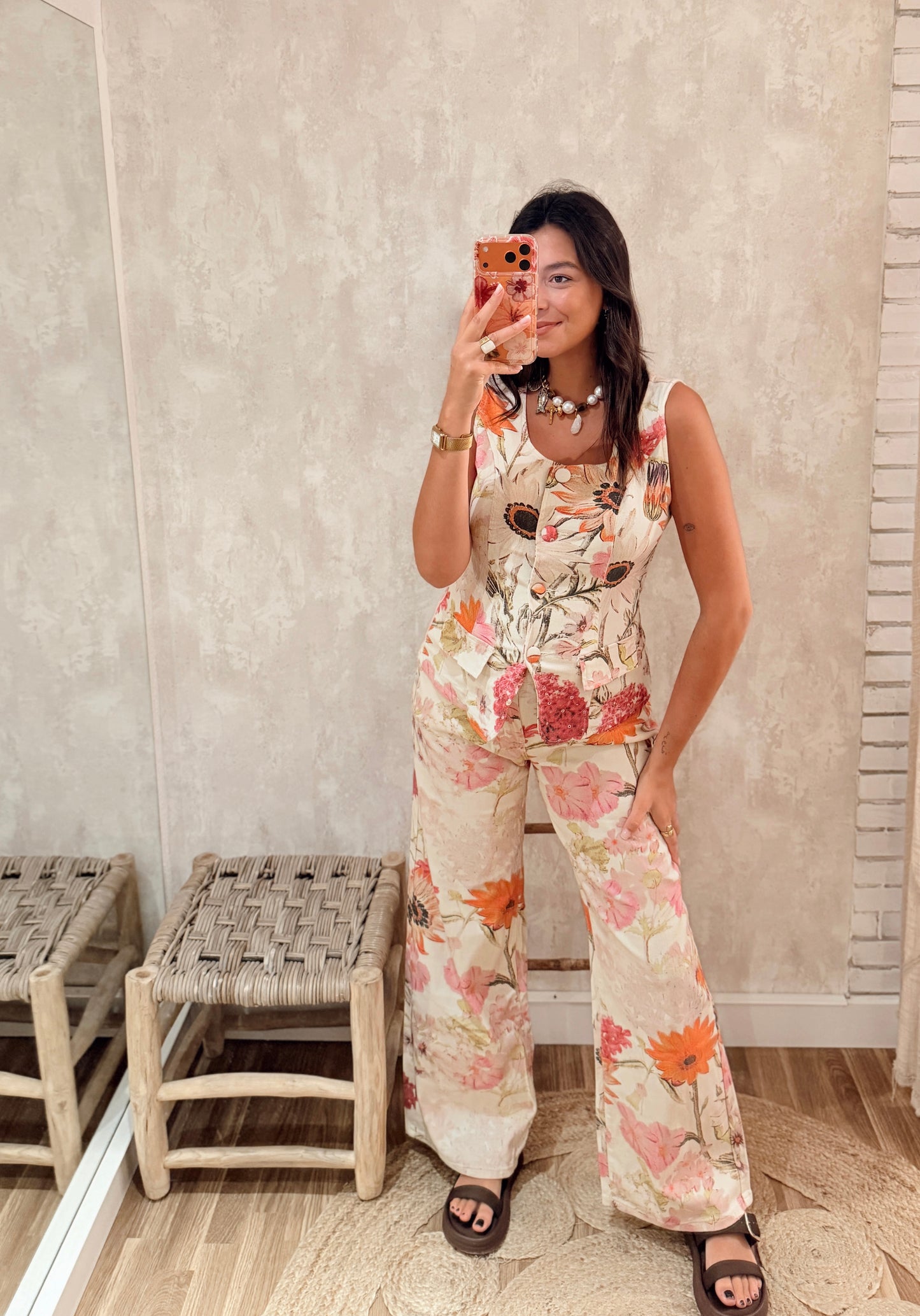 Conjunto Floral Denim