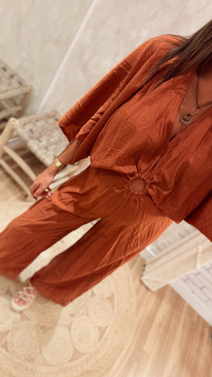 Macacão Pantalona com Argola Frontal