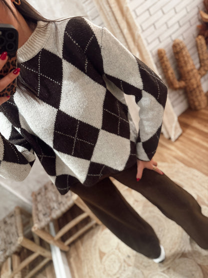 Malha com padrão de losangos