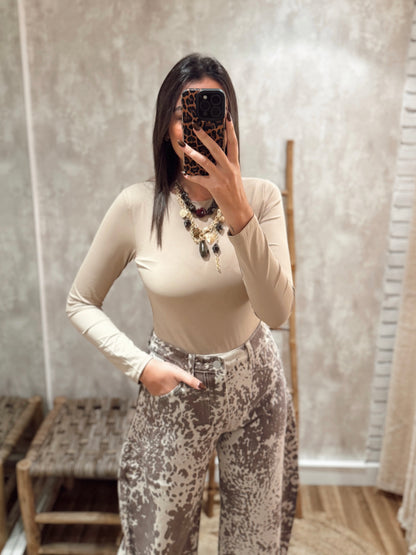 Body em licra c/decote redondo