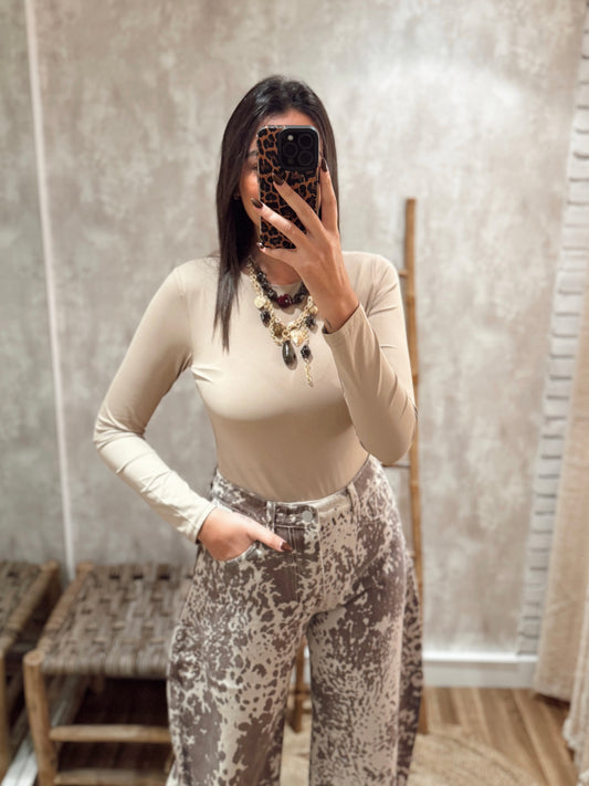 Body em licra c/decote redondo