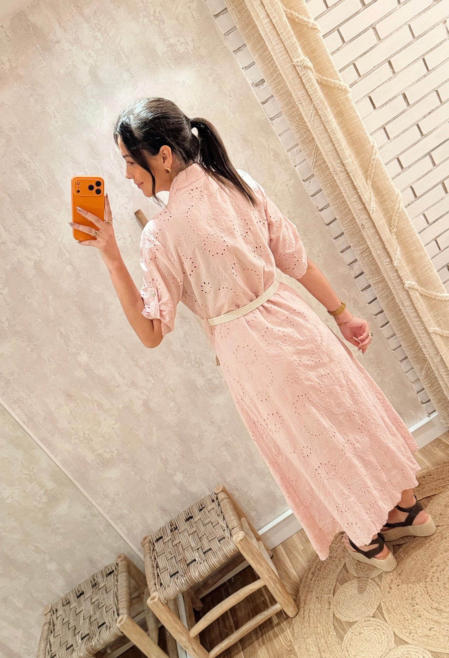 Vestido Midi Bordado Inglês