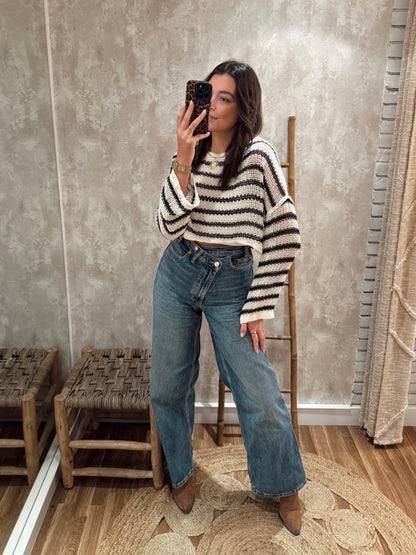Blusa de crochet a rayas