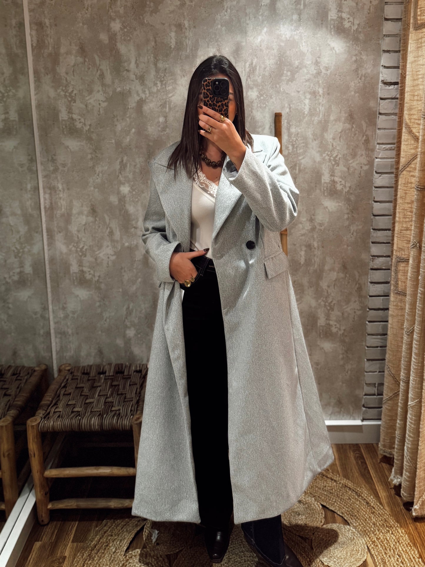 Sobretudo em fazenda oversized