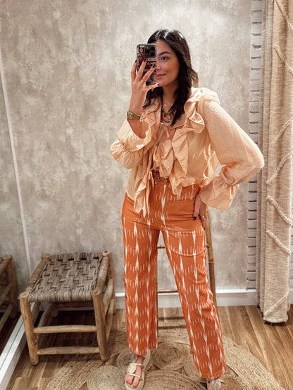 Pantalones de sarga estampados