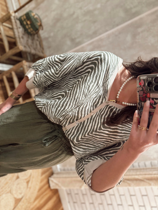 Abrigo/blusa con estampado de cebra