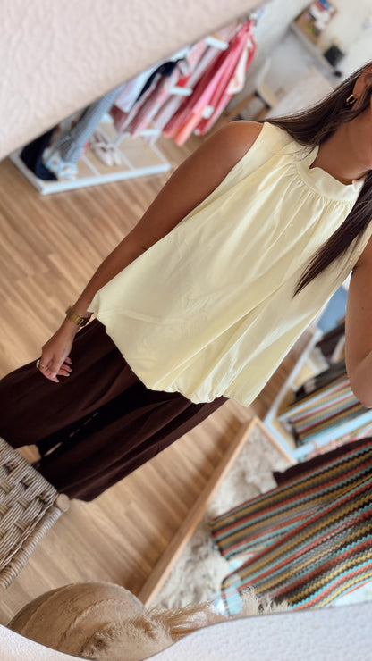 Top Halter em Popelina com Costas Abertas