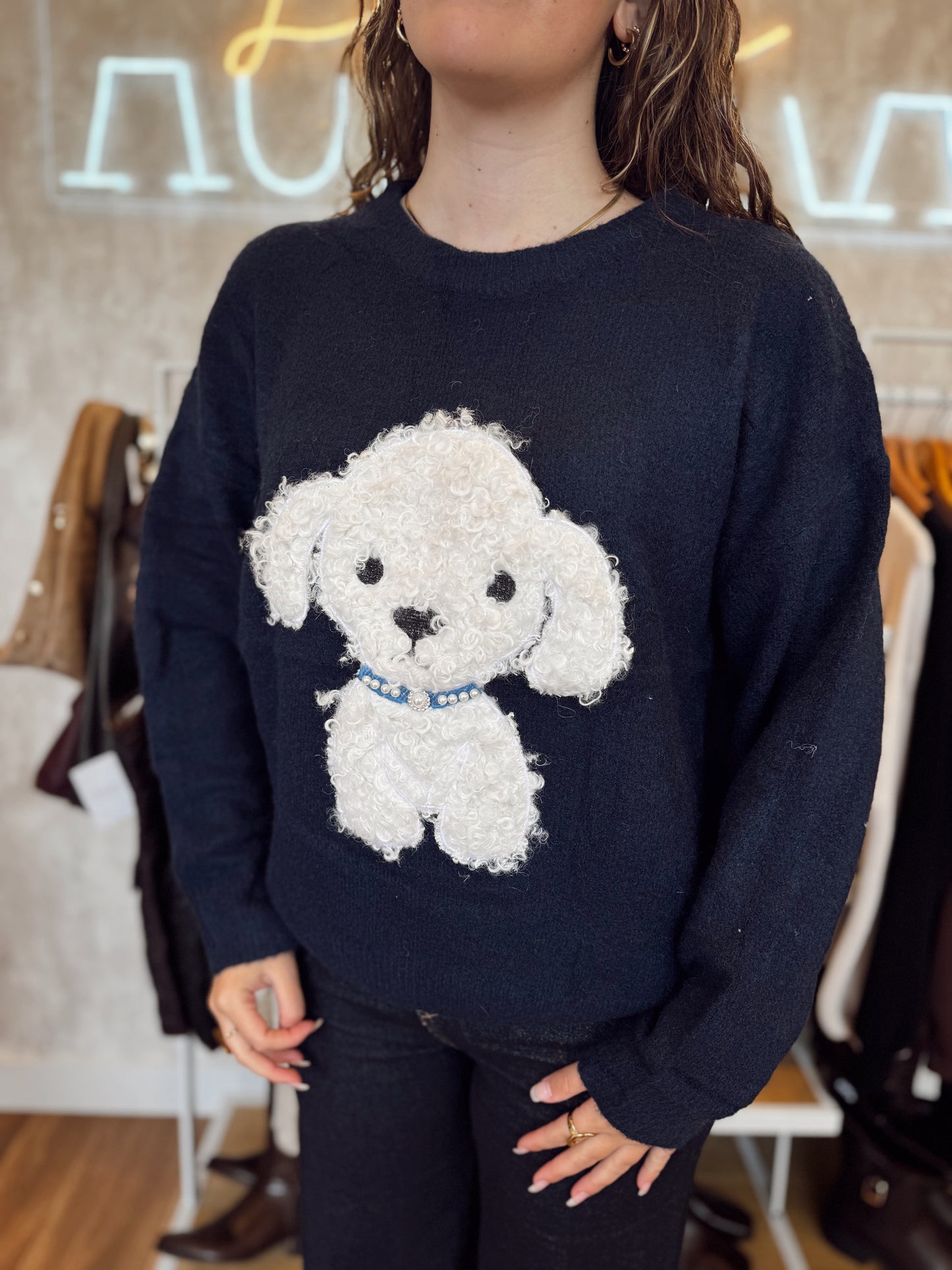 Camisola de malha c/cão