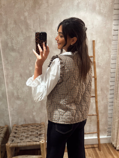 Colete acochado c/padrão quadrados