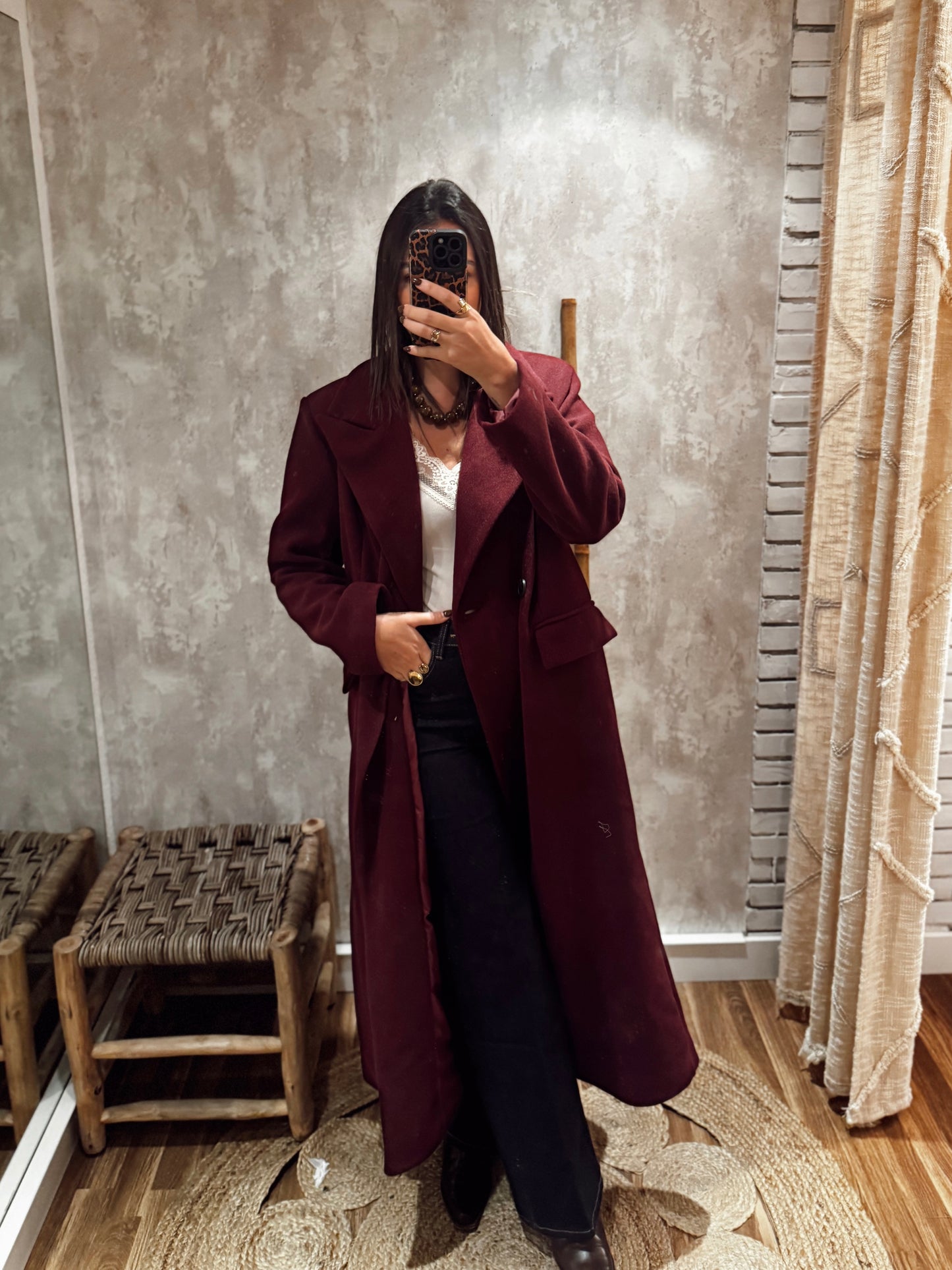 Sobretudo em fazenda oversized