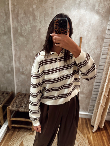 Malha em polo listado