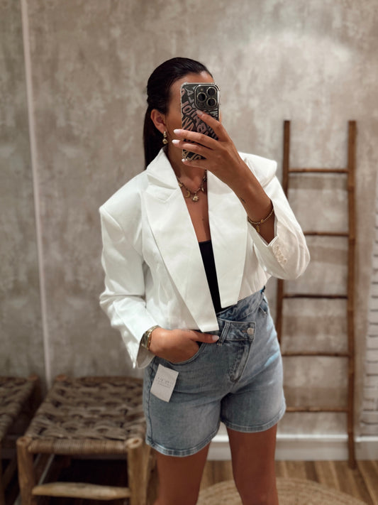 Blazer Curto Mochy – Branco