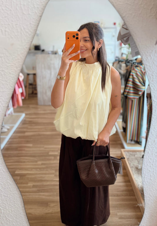 Top Halter em Popelina com Costas Abertas