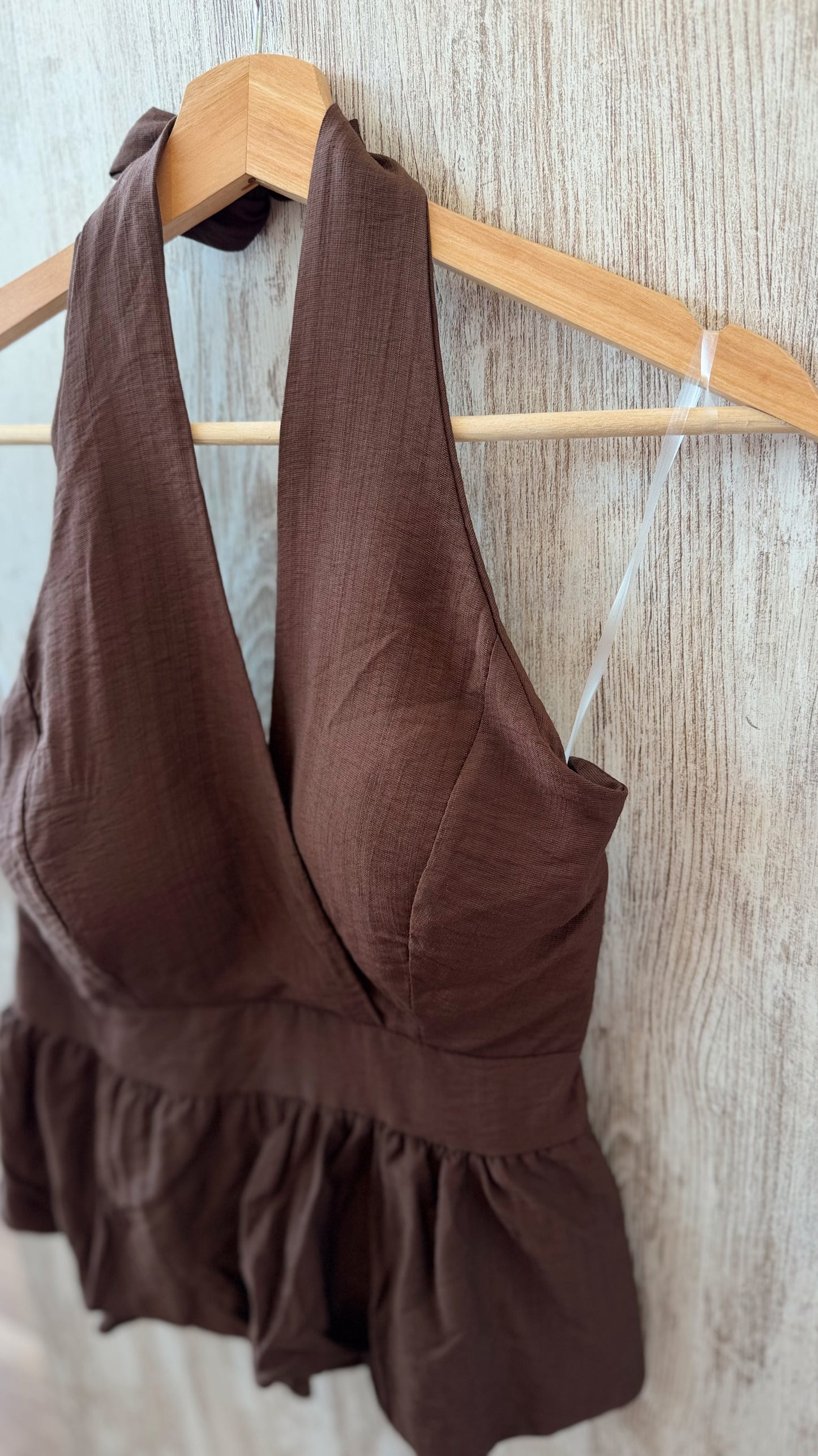 Top Halter com Copas e Efeito Balão