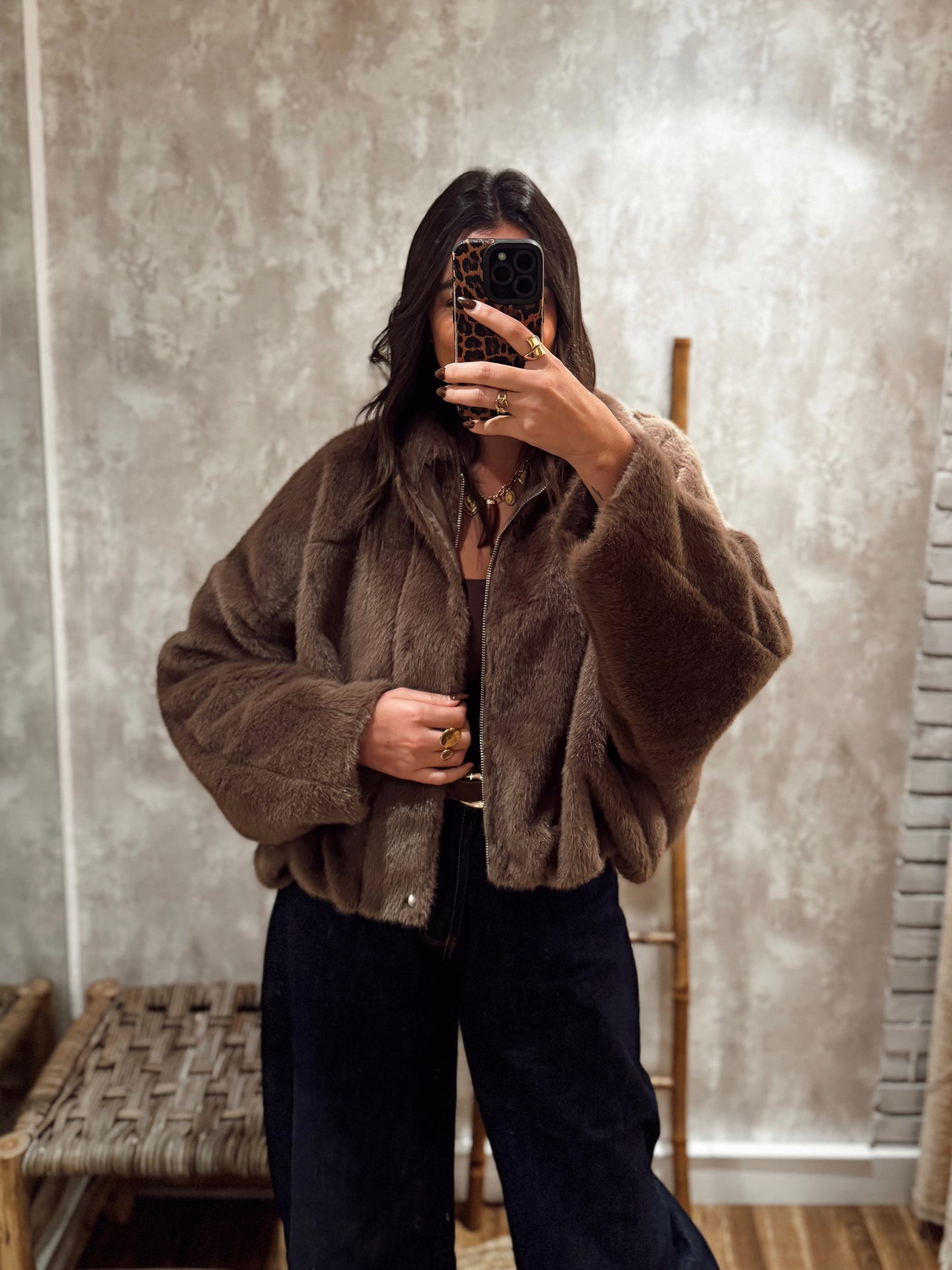 Bomber em Pêlo Castanho