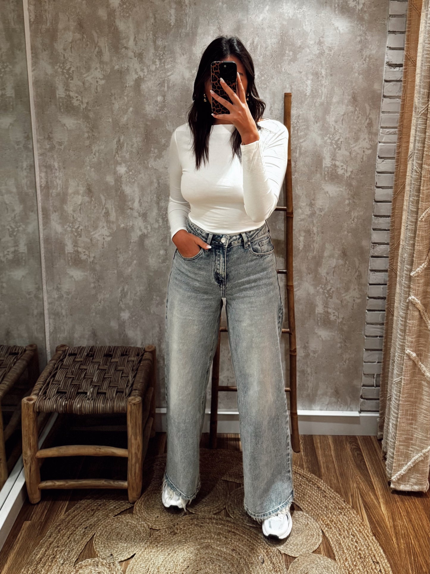 Jeans modelo wide leg