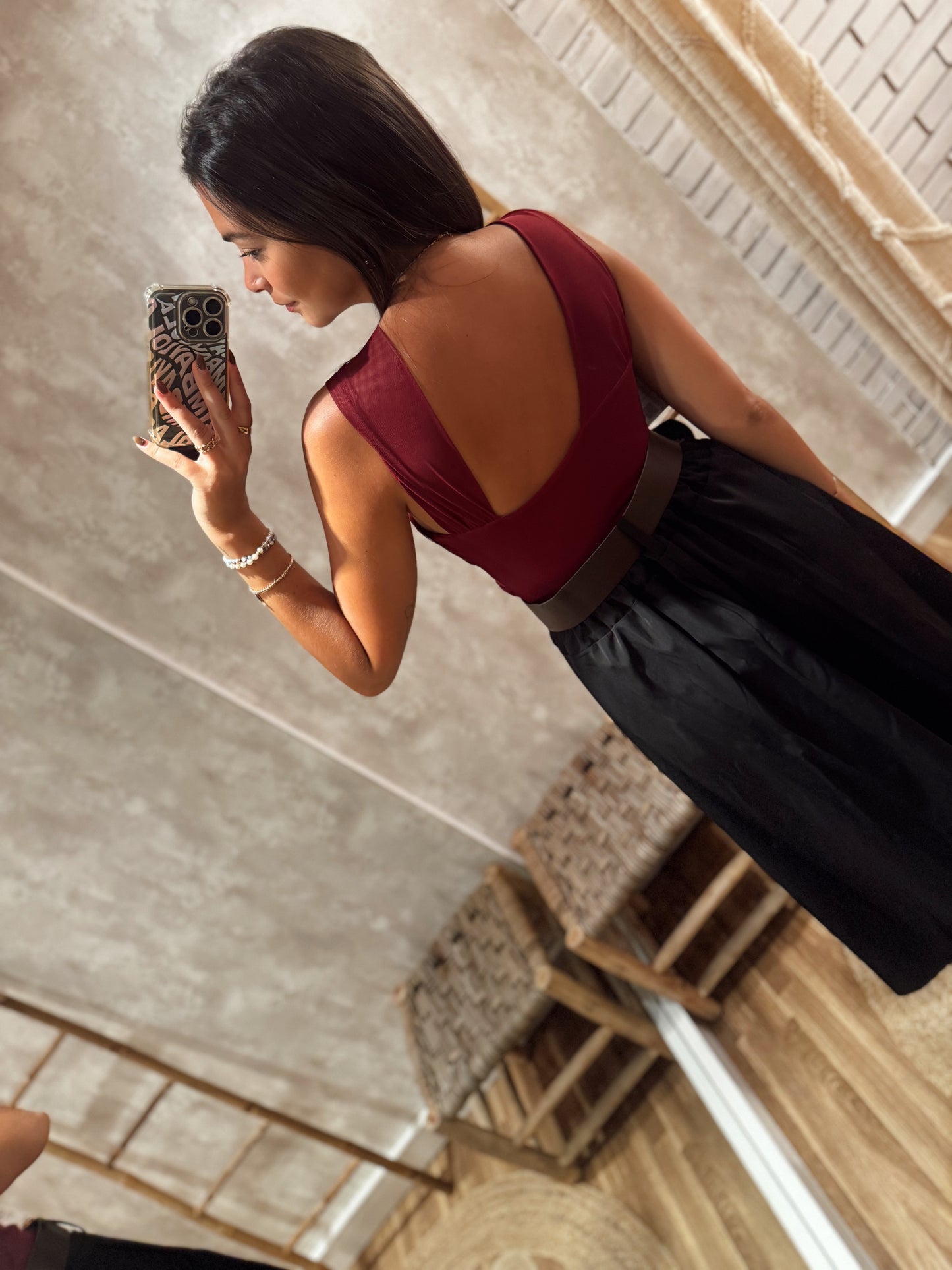 Body de tul cruzado