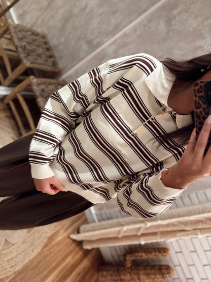 Malha em polo listado