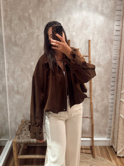 Casaco em Tecido Gabardine c/detalhe abaloado-Mochy