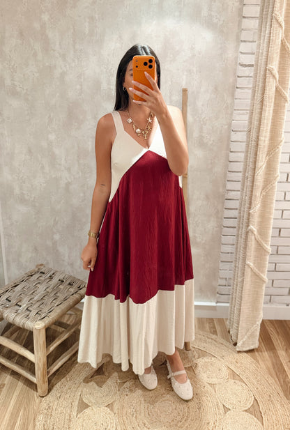 Vestido Fluido Bicolor