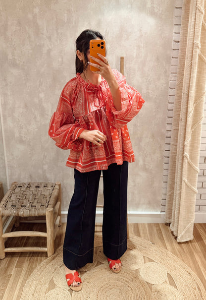 Blusa Paisley “Scarf Print” Fluida