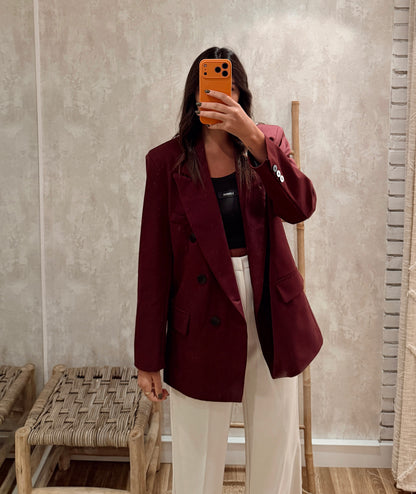 Blazer oversized Lumina - Bordô