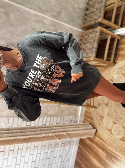 Sudadera estampada de gran tamaño
