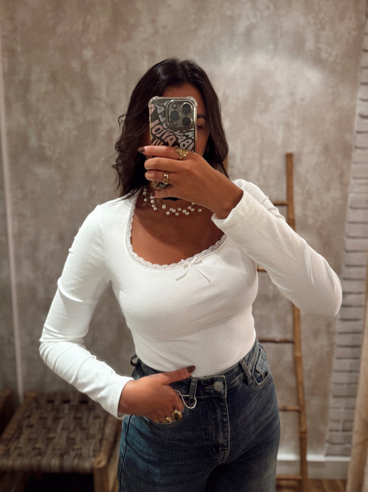 Camisola em algodão de manga comprida