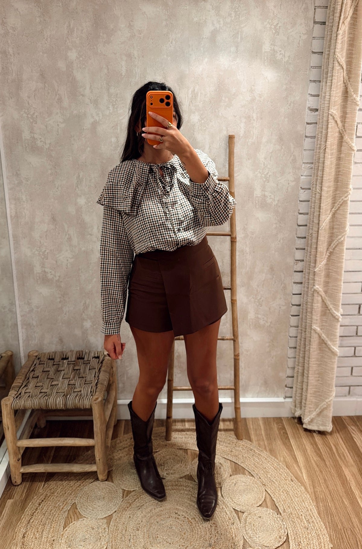 Blusa Xadrez com Folho