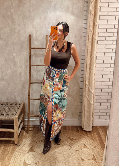 Conjunto Camisa Oversized & Saia Midi - Mochy