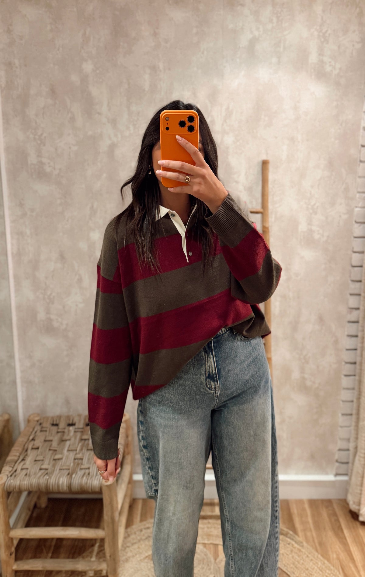 Polo em Malha Oversize – Azeitona & Ameixa