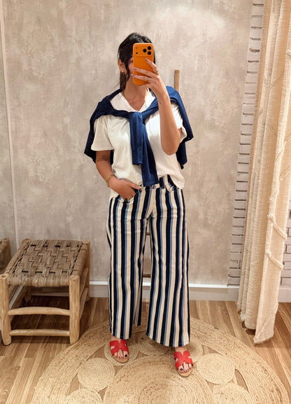 Jeans Riscas Statement Wide Leg