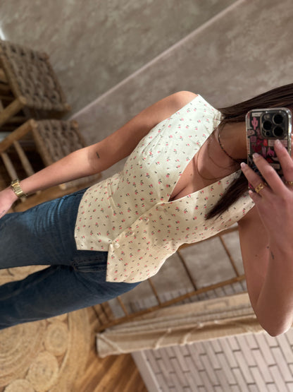 Chaleco con estampado floral