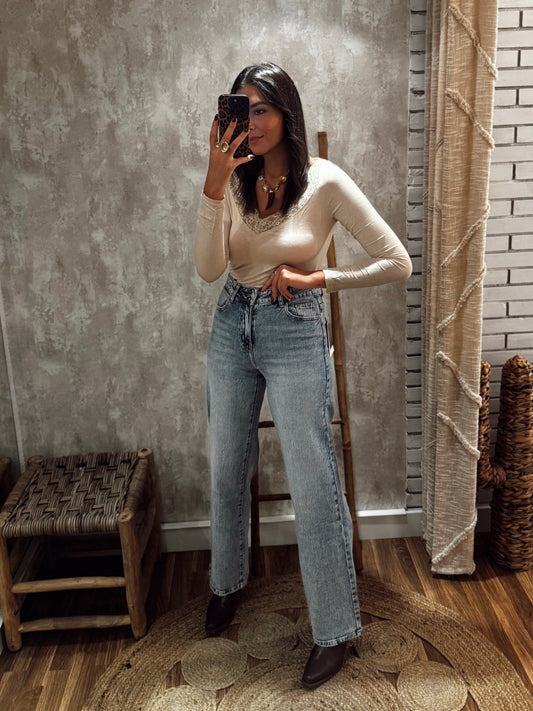 Jeans de corte reto