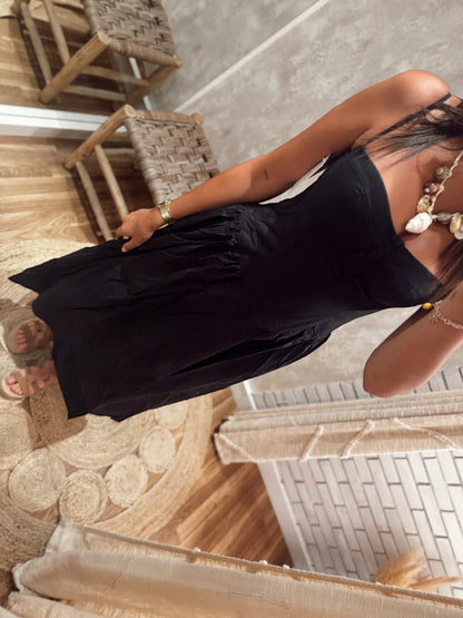 Vestido c/efeito corpete - Preto