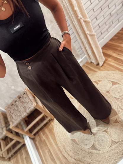 Pantalones fluidos de cintura alta