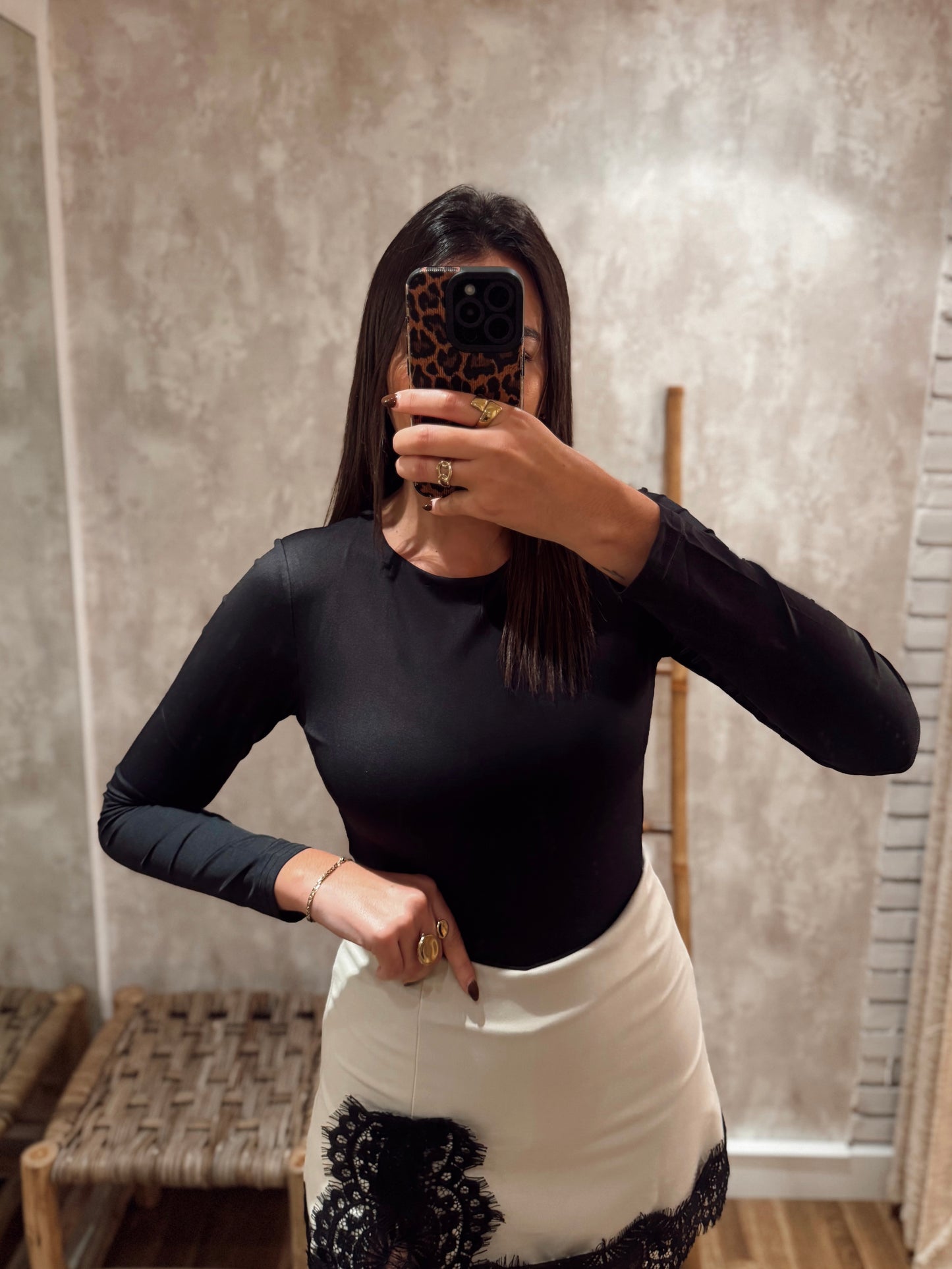 Body em licra c/decote redondo