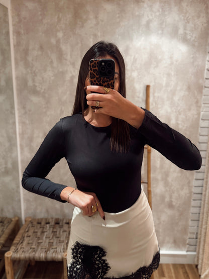 Body em licra c/decote redondo