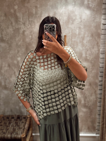 Blusa Rede Texturada- verde