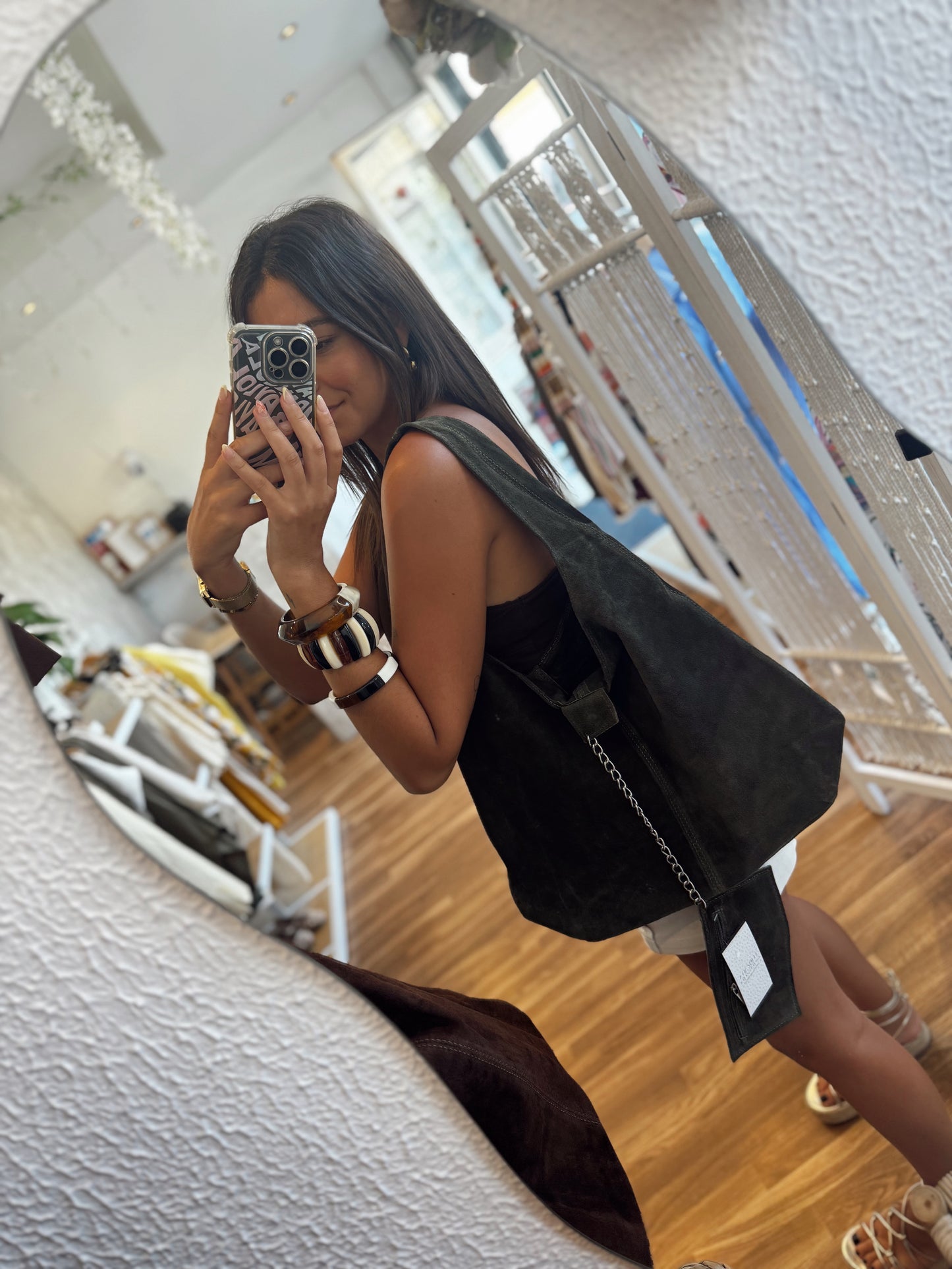 Bolso shopper de ante