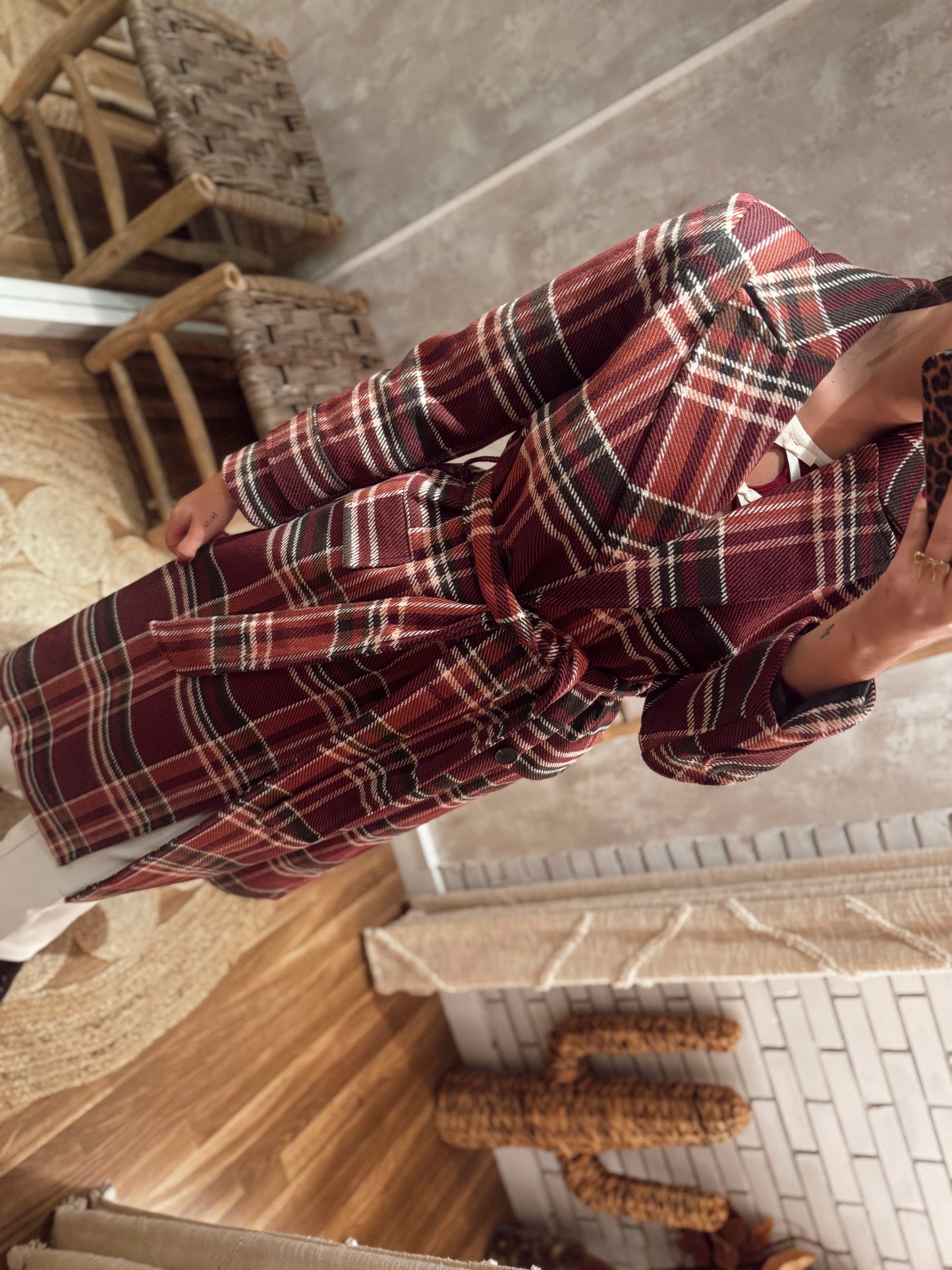 Sobretudo Lumina em padrão xadrez