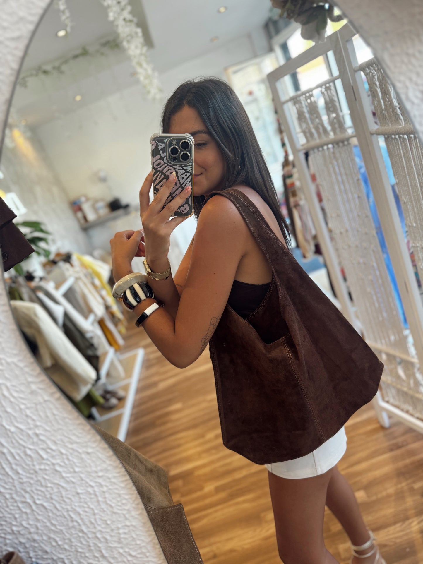 Bolso shopper de ante