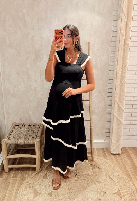 Vestido Comprido  c/ Folhos